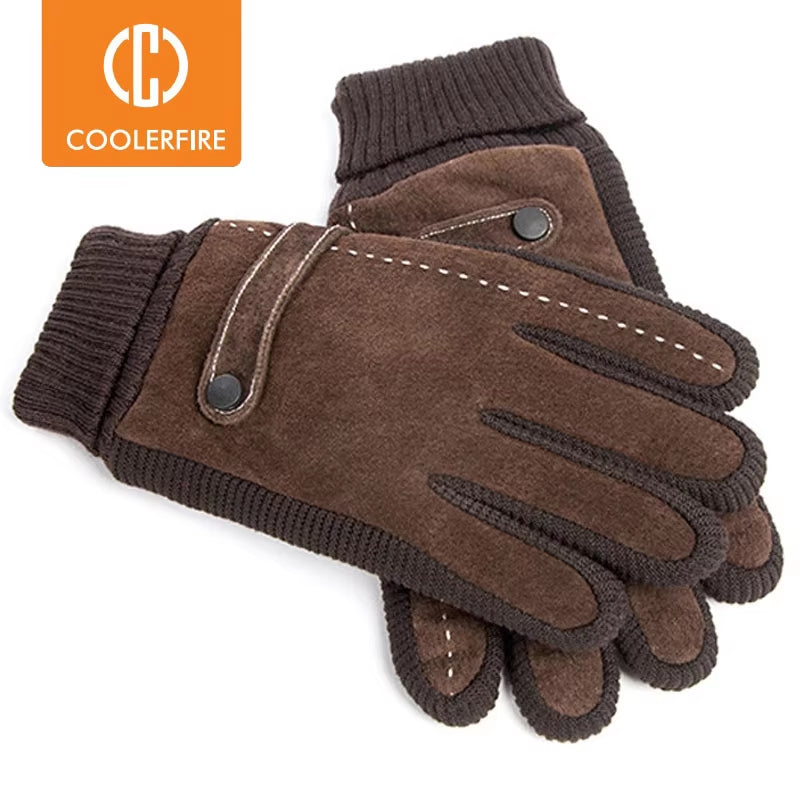 Touch Screen Winter Warm Men'S Gloves Genuine Leather Casual Gloves Mittens for Men Outdoor Sport Full Finger Glove ST030