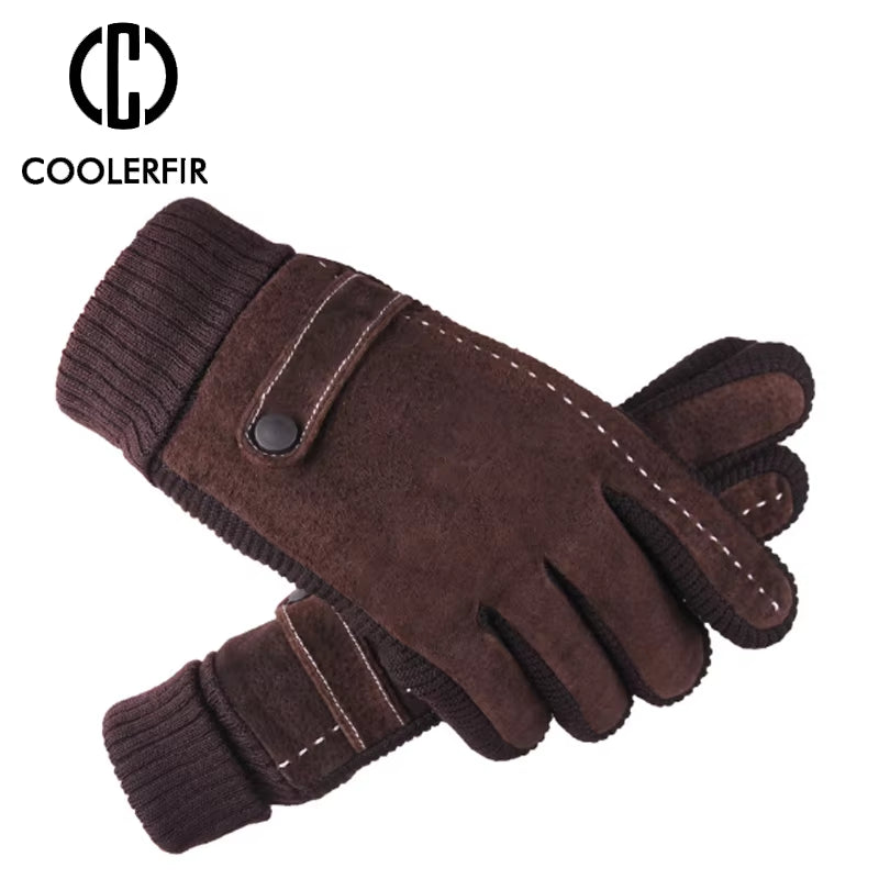 Touch Screen Winter Warm Men'S Gloves Genuine Leather Casual Gloves Mittens for Men Outdoor Sport Full Finger Glove ST030