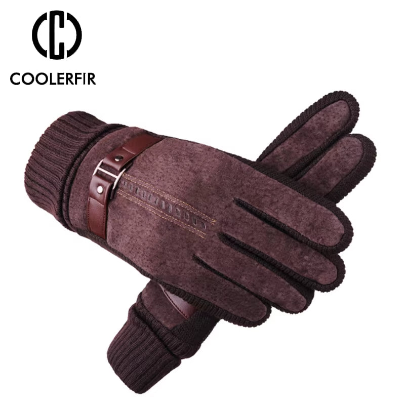 Touch Screen Winter Warm Men'S Gloves Genuine Leather Casual Gloves Mittens for Men Outdoor Sport Full Finger Glove ST030