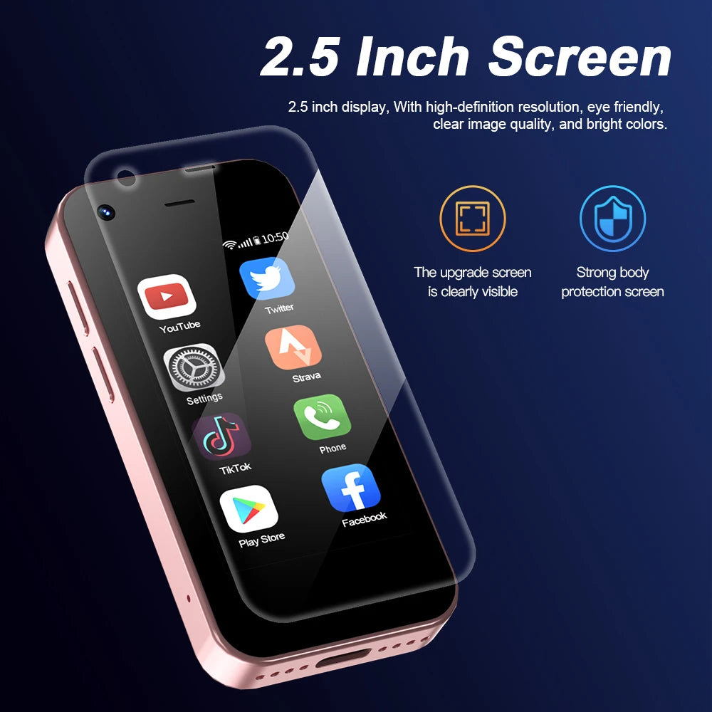 KING5000 Mini Smartphone 3G Networks Dual Nano SIM Android 9.0 System 16GB ROM 2.5'' Screen Play Store Pocket Smartphones
