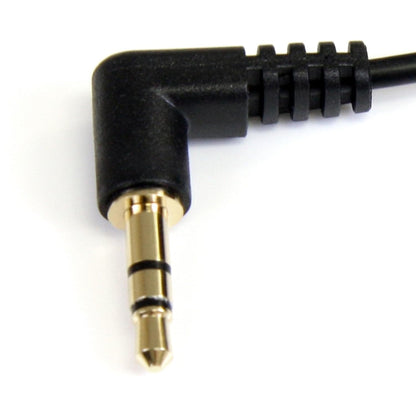 6 Ft. (1.8 M) Right Angle 3.5 Mm Audio Cable - 3.5Mm Slim Audio Cable - Right Angle - Male/Male - Aux Cable (MU6MMS2RA), Black