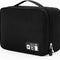 Portable Electronic Organizer Travel Accessories Cable Bag Universal Cord Storage Case Carrying for Charging Cable, Cell Phone, Power Bank,Mini Tablet(Single Layer,Black)