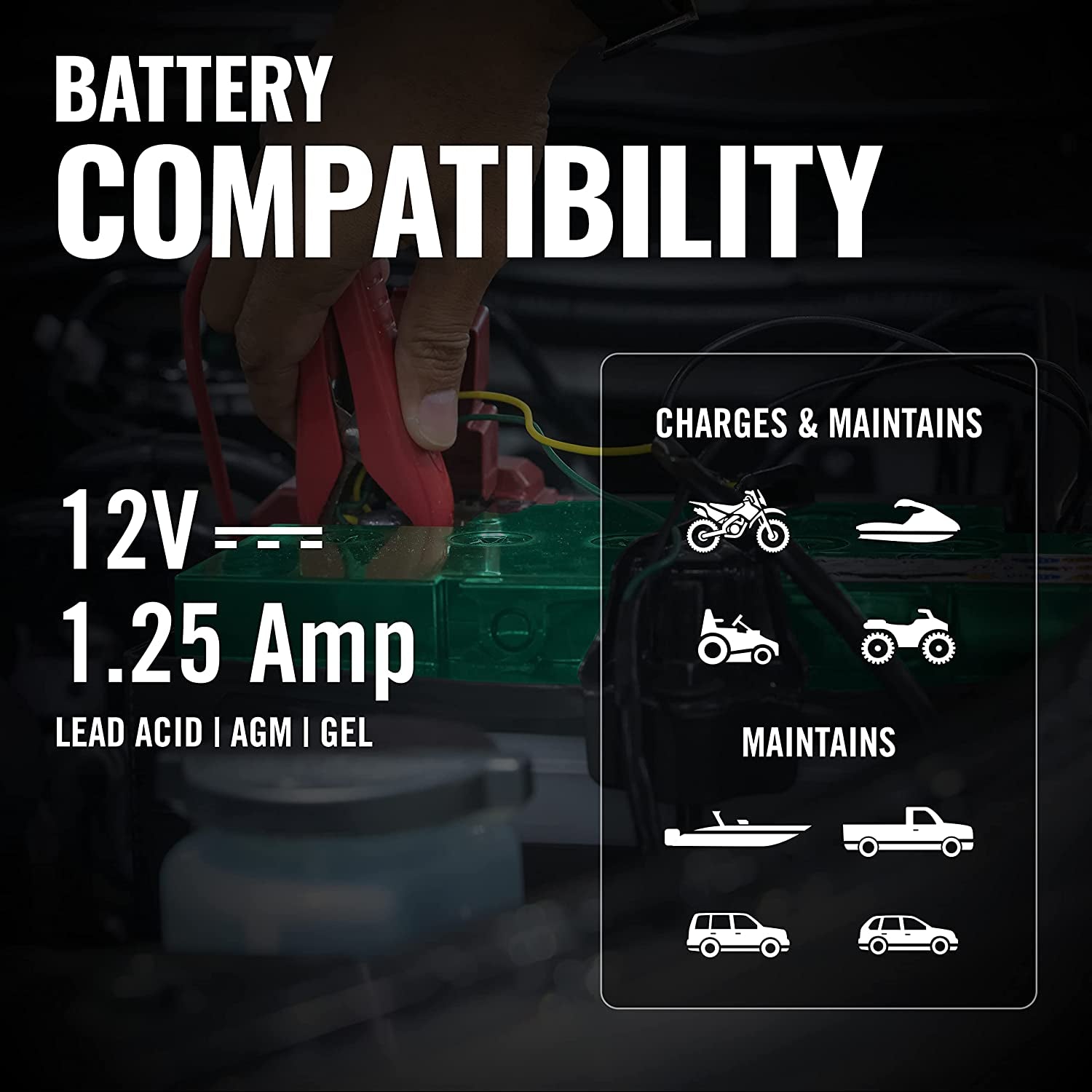 2 Bank Multibank Charger - 2.5 AMP (1.25 Amps per Bank) - Smart 12V Multi Battery Charger and Maintainer - 022-0165-DL-WH