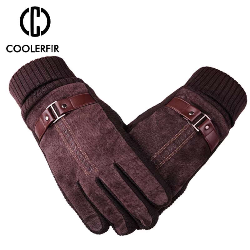 Touch Screen Winter Warm Men'S Gloves Genuine Leather Casual Gloves Mittens for Men Outdoor Sport Full Finger Glove ST030
